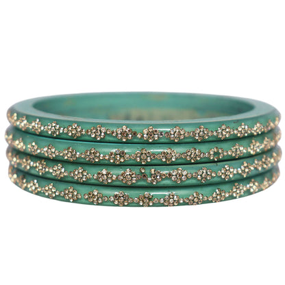 Traditional Rajasthani lac bangles with rhinestone detailing