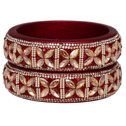 Jaipuri Handmade Lac Kada with Kundan Beads Craft