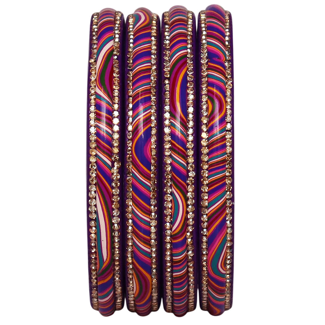 Designer Jaipuri Lac Kada with Multicolor Lahariya Artwork