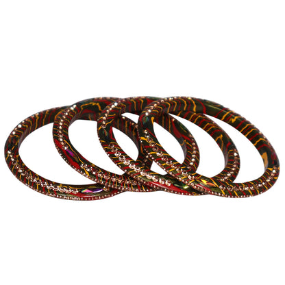 Lehariya Lac Bangles for Women | Traditional Rajasthani Rhinestone Bangles | Glossy Festival & Wedding Bangles By TAJ BRIDAL STORE