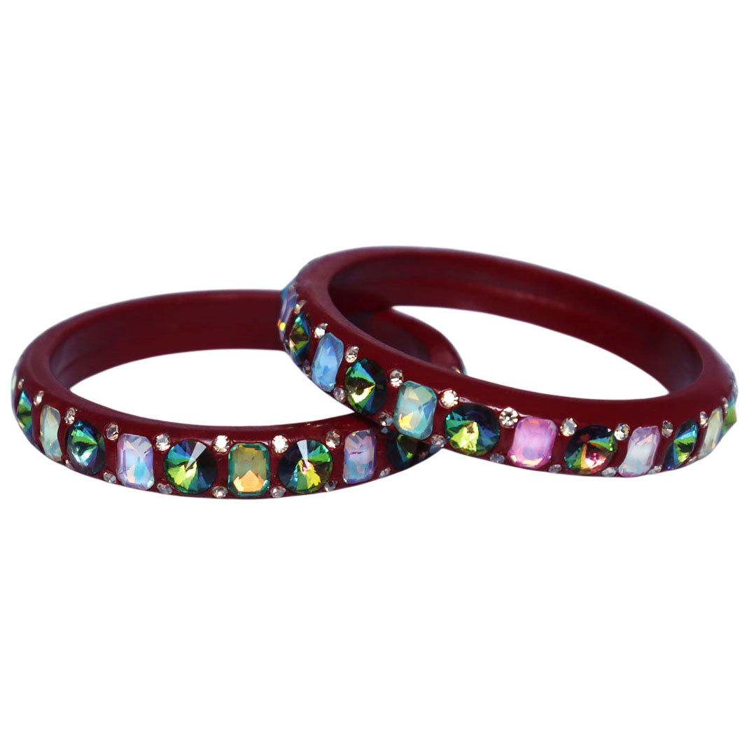 Premium Lac Bangles for Women with Colorful AD Stones | Traditional Indian Ethnic Bangles