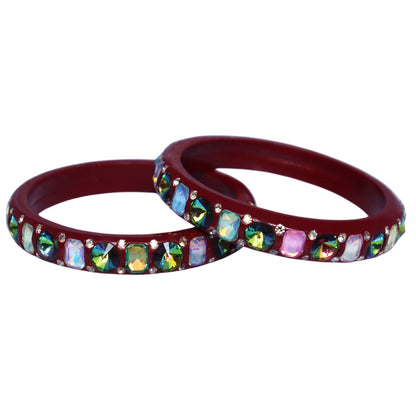 Premium Lac Bangles for Women with Colorful AD Stones | Traditional Indian Ethnic Bangles