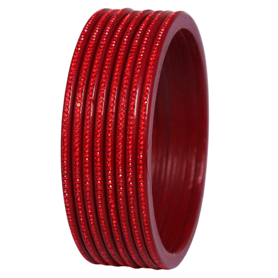 Traditional Rajasthani Lac Bangles with Fine Rhinestones Design
