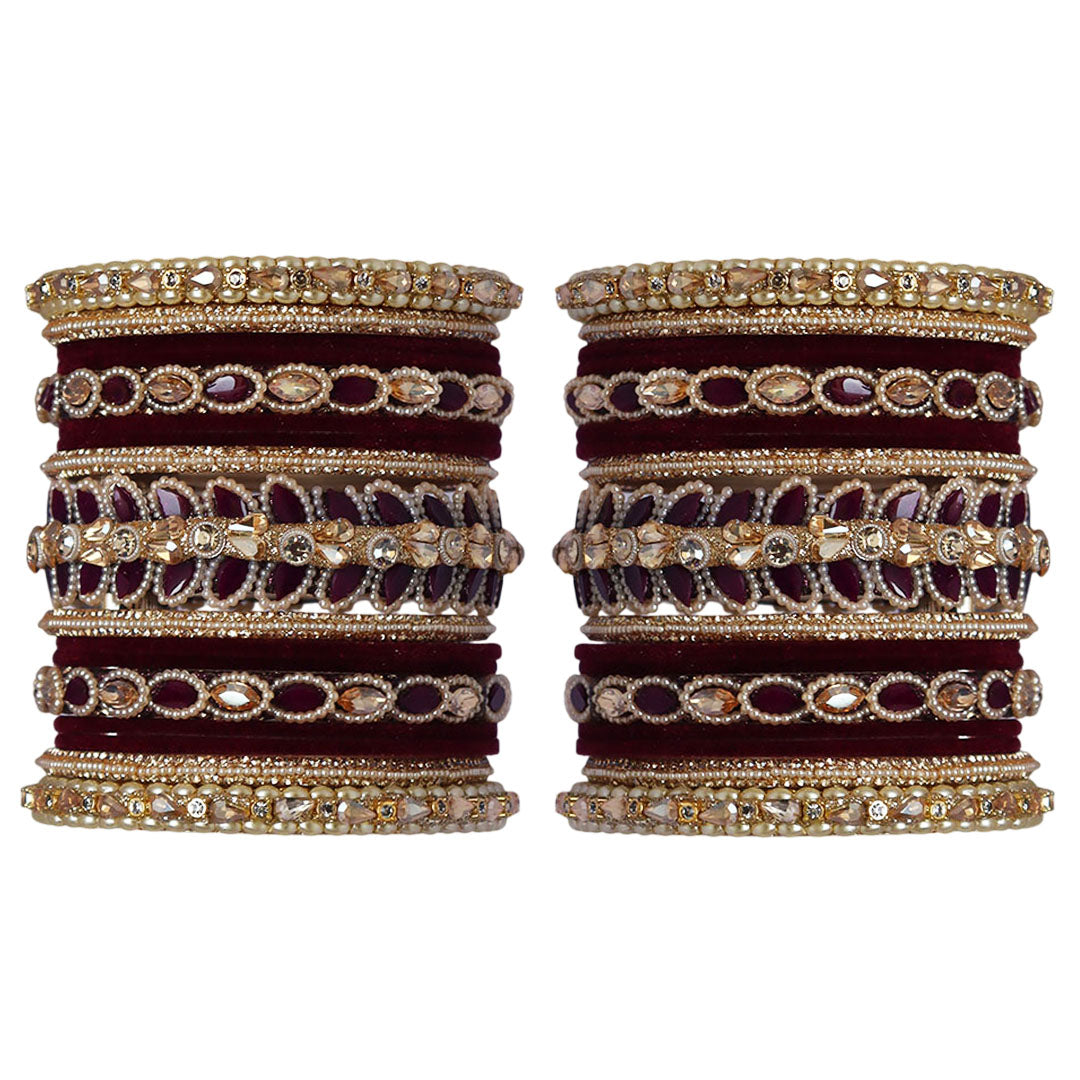 Indian Bridal Wedding Bangles Set – Kundan & Beads Work