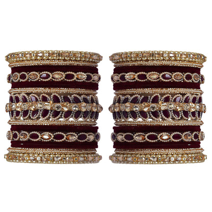 Indian Bridal Wedding Bangles Set – Kundan & Beads Work