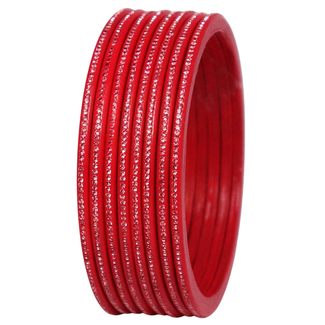 Traditional Rajasthani Lac Bangles with Fine Rhinestones Design