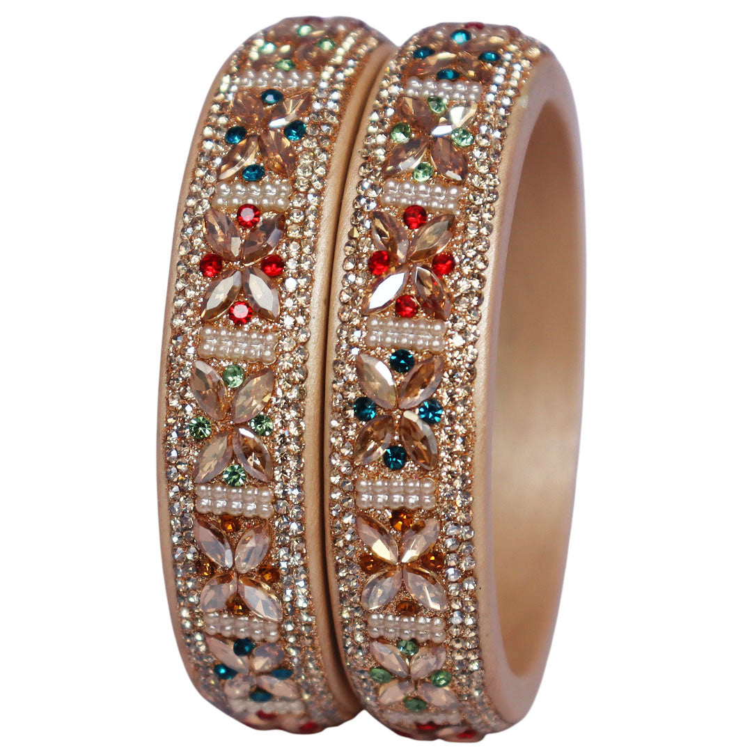 Traditional Jaipuri Lac Kundan Wedding Bangles for Women in Rajwadi Style