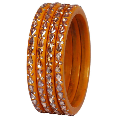 Traditional Stone Studded Lac Bangles For Women's