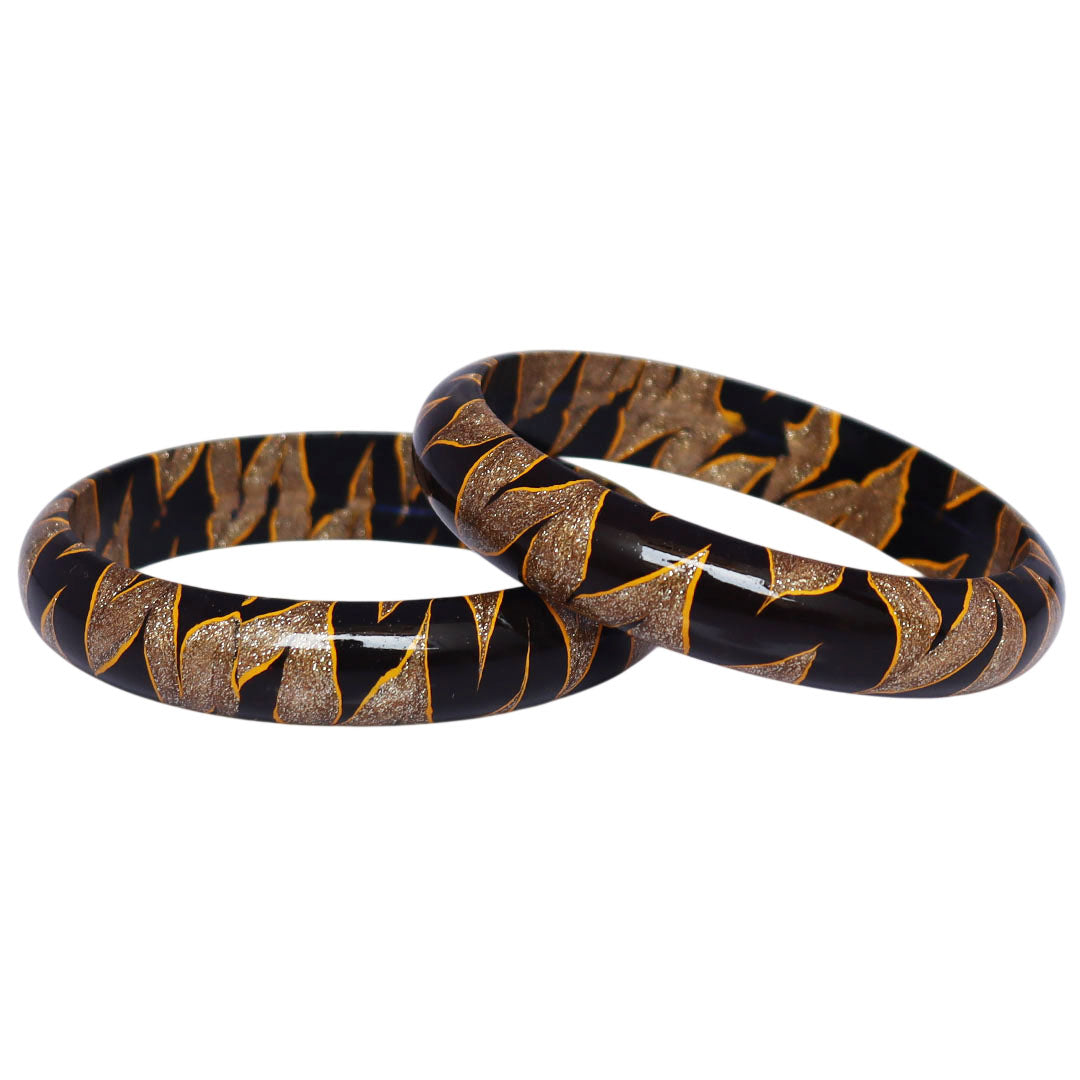 Traditional Rajasthani lac bangles for women with golden work