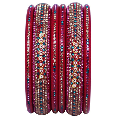 Jaipuri Lac Bangles with Latest Beads & Rhinestone Design