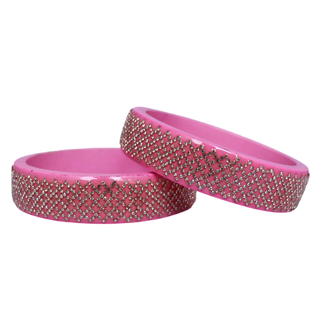 Jaipuri Lac Kada Bangles Set in Latest Rhinestones Design