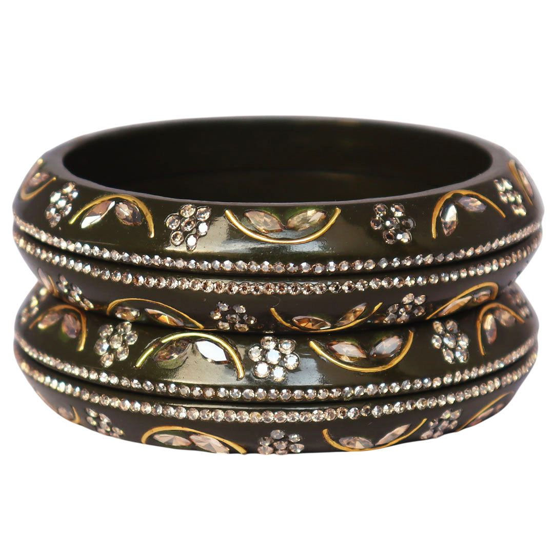 Festival Wear Lac Bangadi Bangles Set in Latest Kundan Design