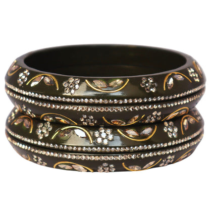 Festival Wear Lac Bangadi Bangles Set in Latest Kundan Design