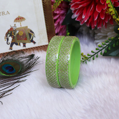 Jaipuri Lac Kada Bangles Set in Latest Rhinestones Design