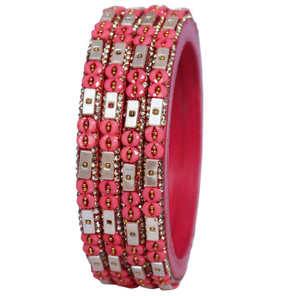 Designer Rajasthani Lac Bangles with Rhinestone & Bead Work by Taj Bridal Store