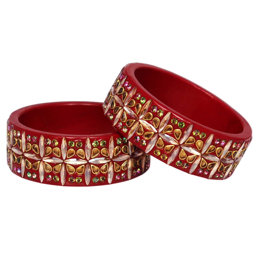 Exclusive Lac Kada Bangles in Latest Artificial Stones Design