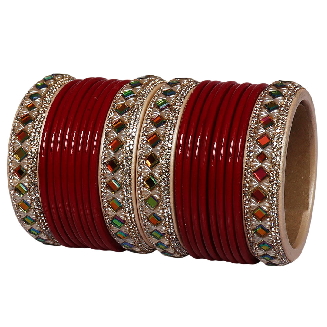 Premium Handmade Pure Lac Bangles Set for Women with Traditional Rajasthani Design by TAJ BRIDAL STORE