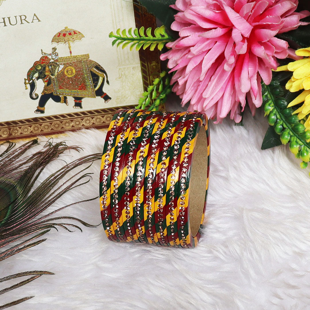 Rajasthani Lahariya Lac Bangles Set Rakhi Gifts for Nanad