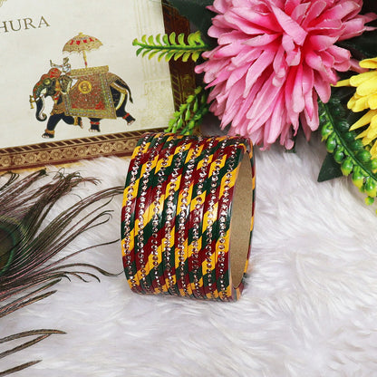 Rajasthani Lahariya Lac Bangles Set Rakhi Gifts for Nanad