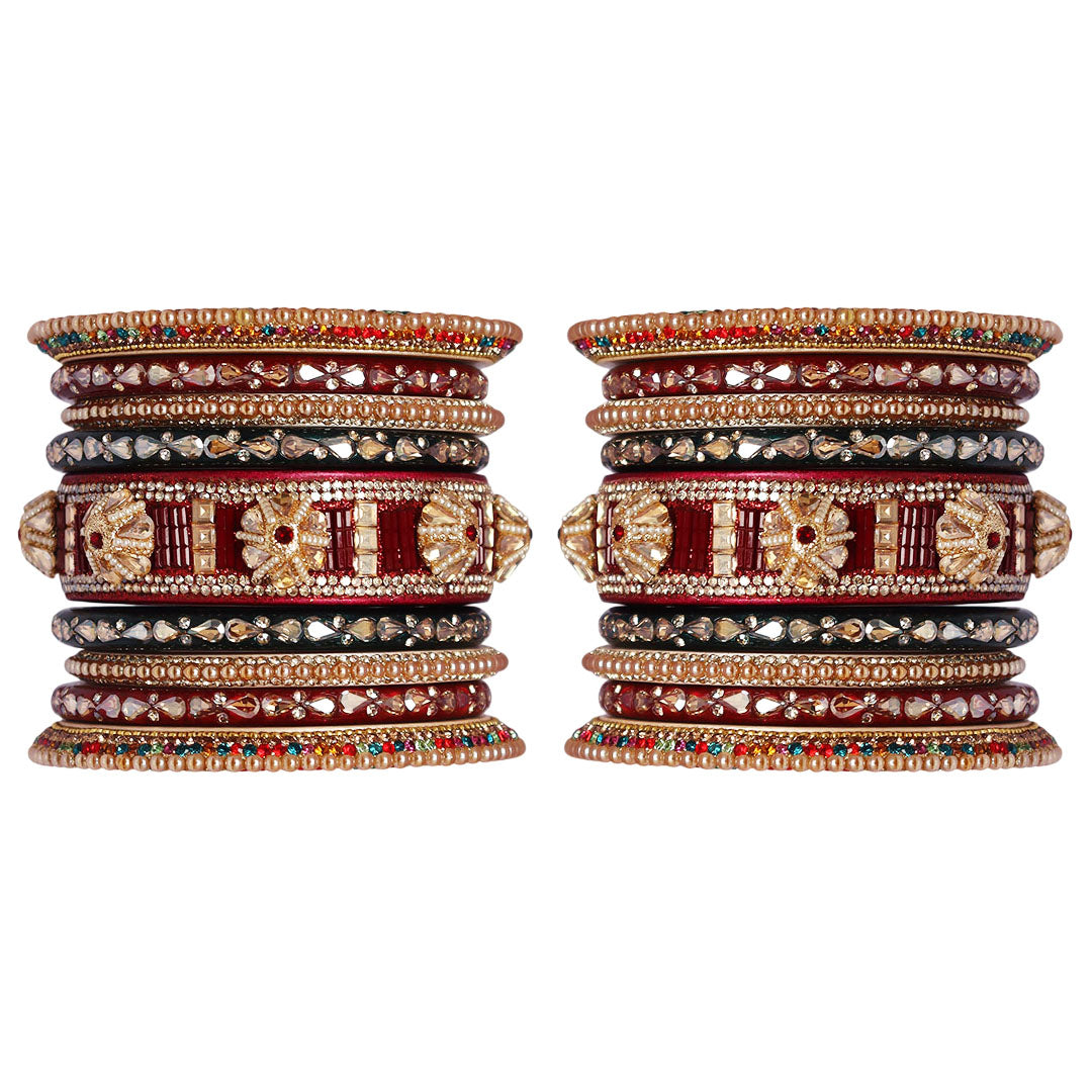 Rajasthani Lac Bangles Wedding Wear Kundan Designer Set