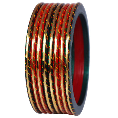 Rajasthani Handmade Lac Bangles with Golden Paat Work by TAJ BRIDAL STORE