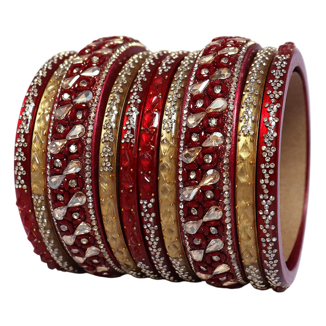 Womens Designer Lac Bangles Set With Latest Kundan Design