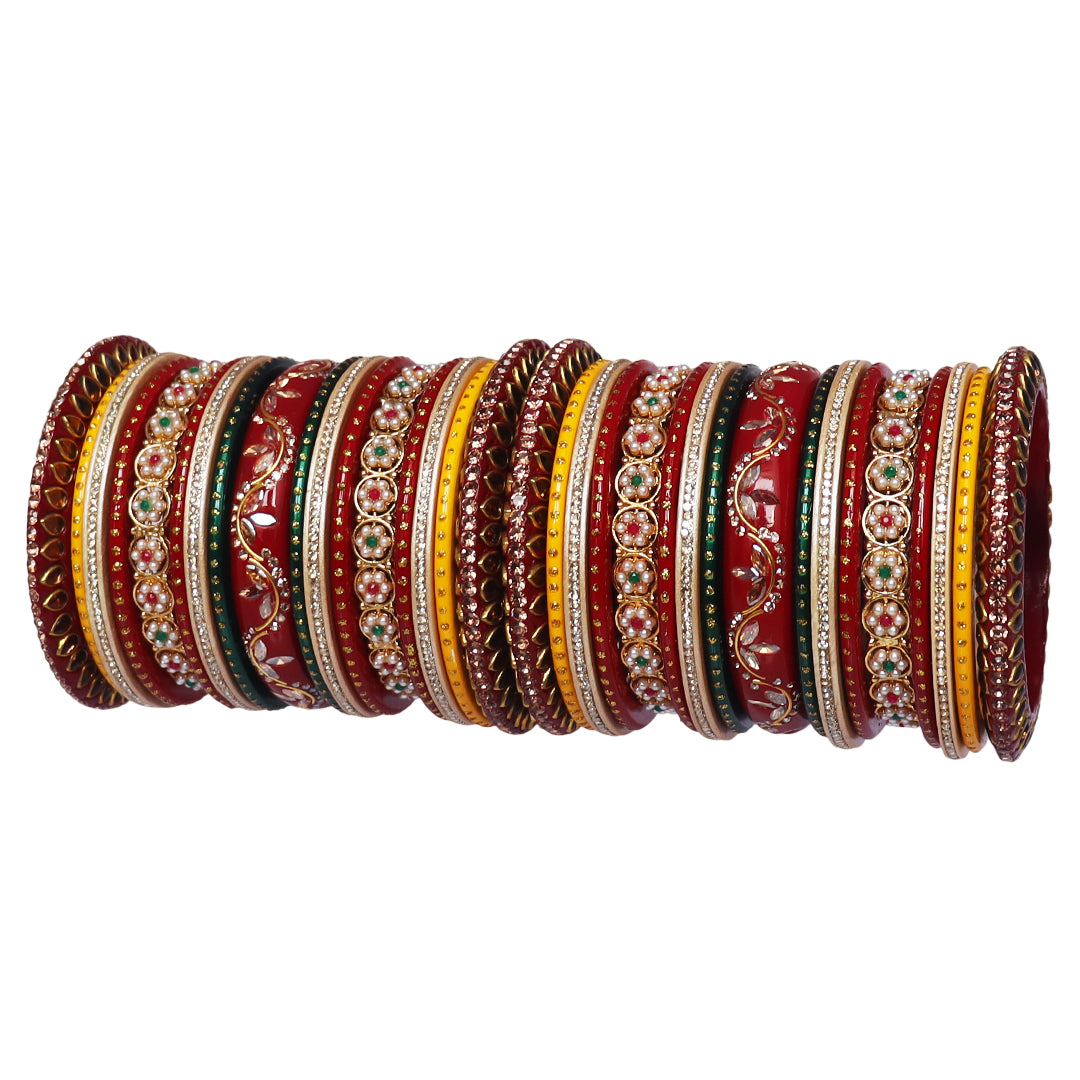 Festival Special Lac Chura Set With Latest Kundan-Rhinestones Design