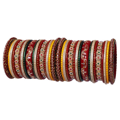 Festival Special Lac Chura Set With Latest Kundan-Rhinestones Design