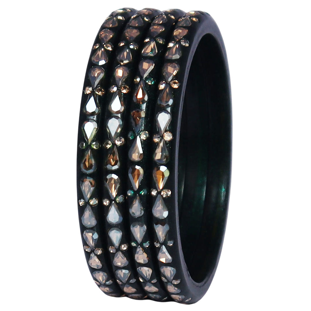 Traditional Stone Studded Lac Bangles For Women's