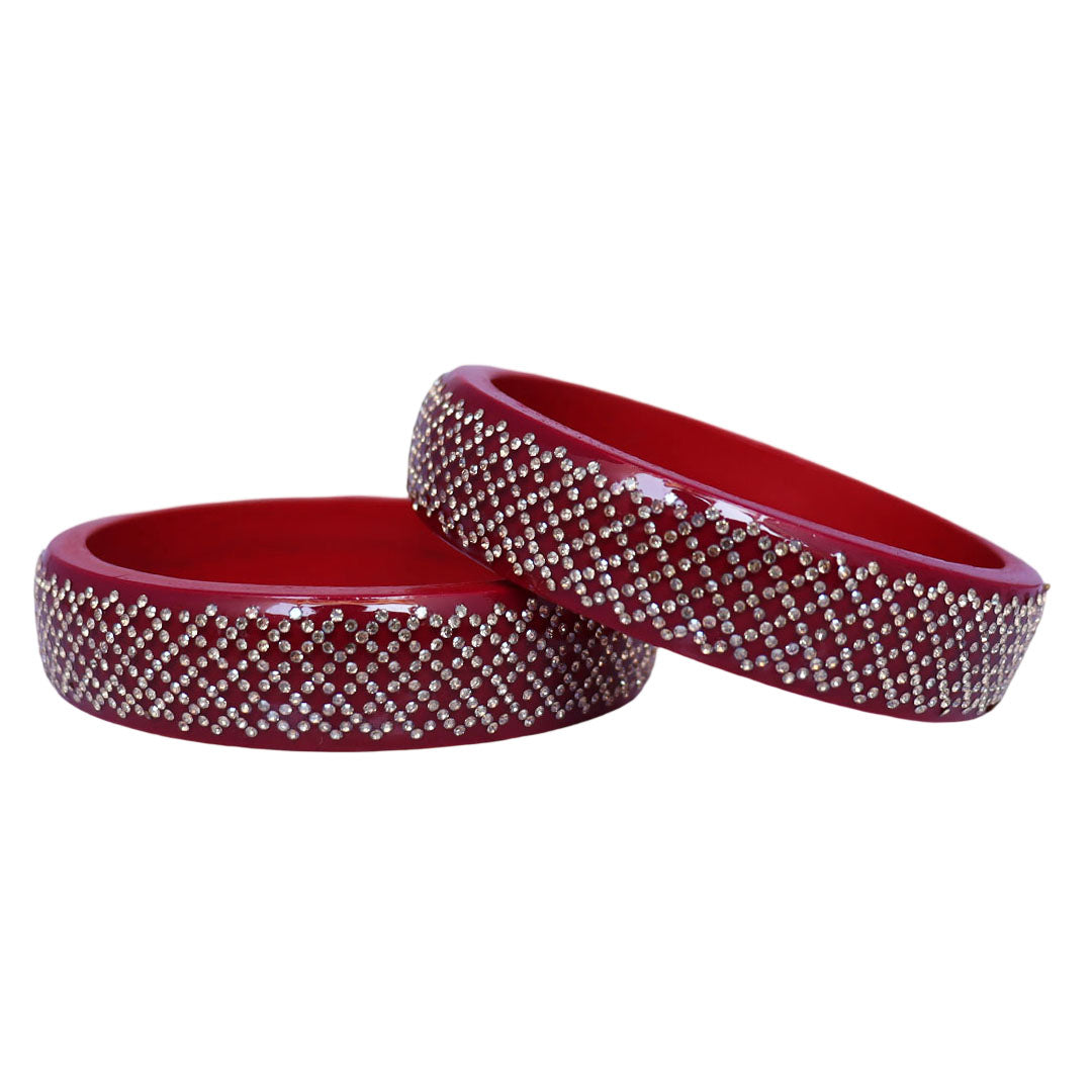 Jaipuri Lac Kada Bangles Set in Latest Rhinestones Design