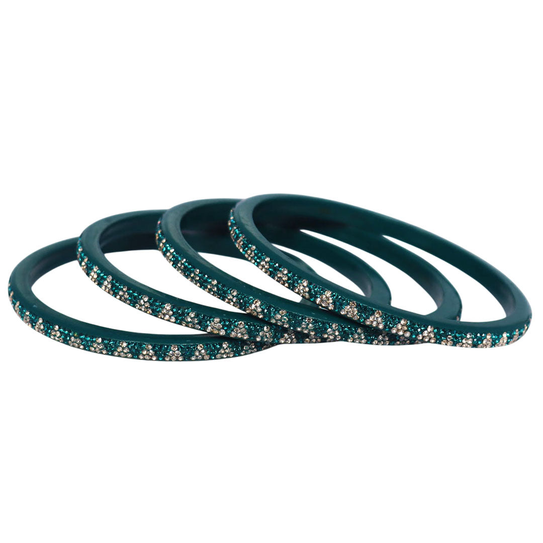 Handcrafted traditional Lac bangles with rhinestone work by TAJ BRIDAL STORE