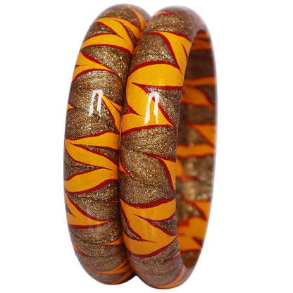 Designer lac bangles for women in rich traditional colors with golden work