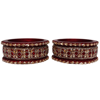 Fancy Short Lac Bangles For Women With Latest Kundan Design