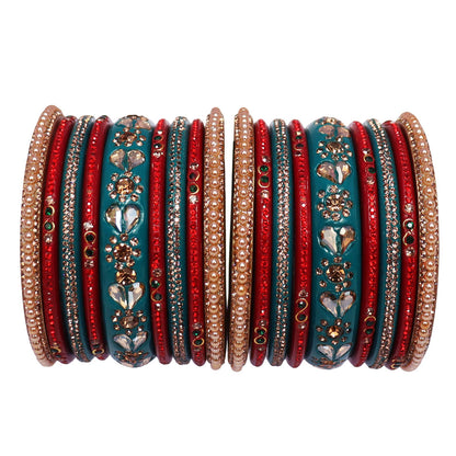 Handmade Lac Bangles For Women With Latest Rhinestones Design