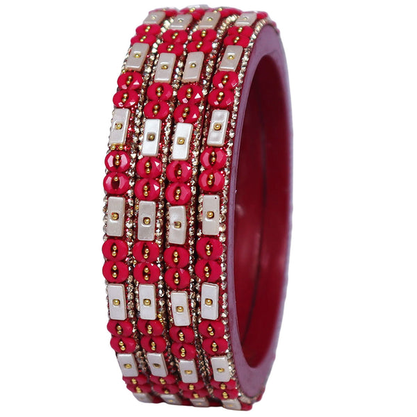 Designer Rajasthani Lac Bangles with Rhinestone & Bead Work by Taj Bridal Store