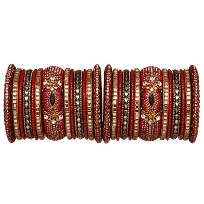 Royal Rajwadi Lac Bangles for Brides with Kundan Embellishments