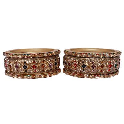 Fancy Short Lac Bangles For Women With Latest Kundan Design