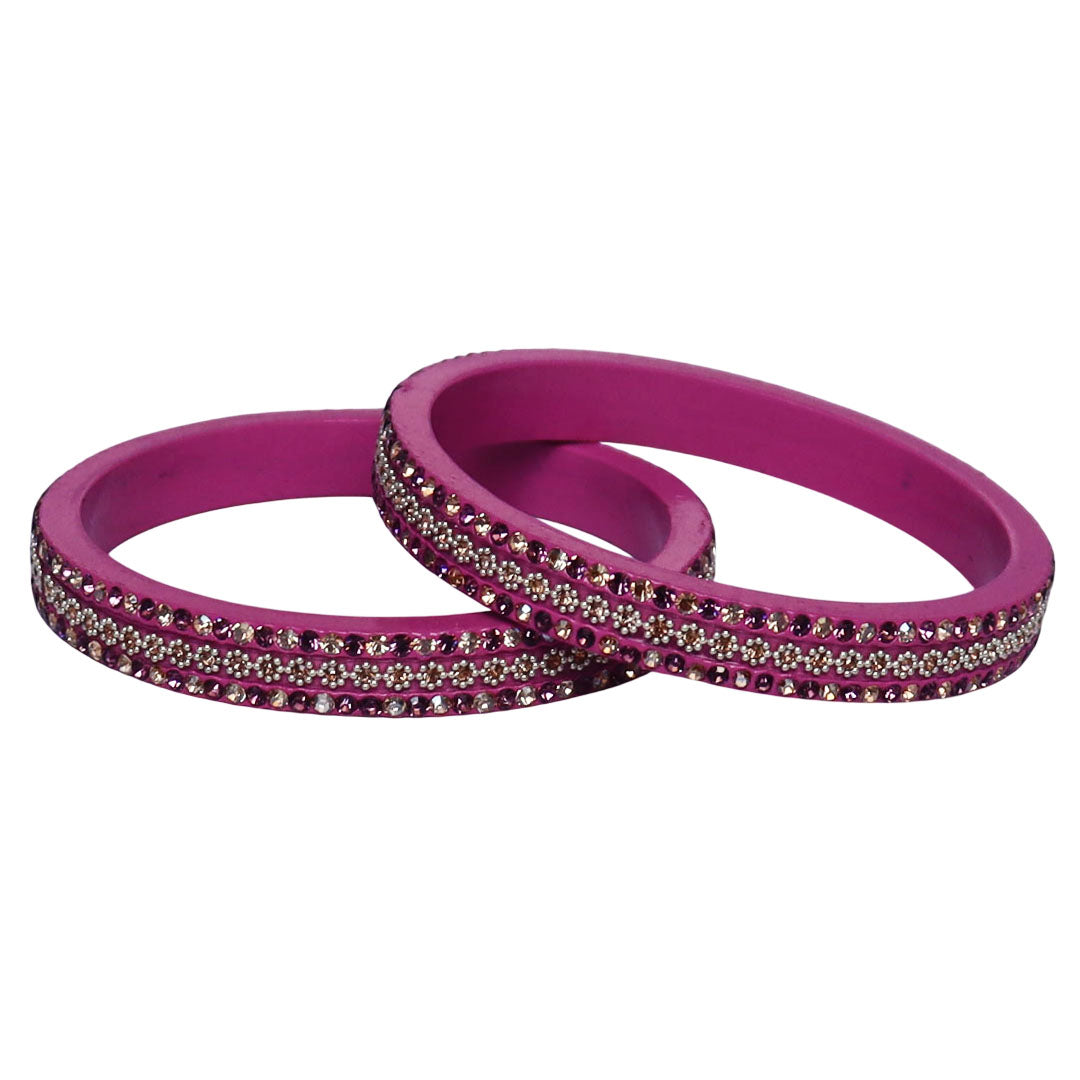 Jaipuri Lac Bangles Artificial Stones Kada Set for Women