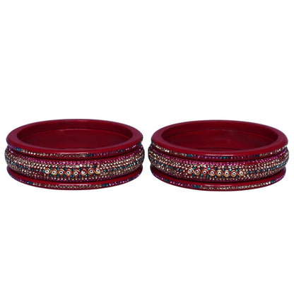 Jaipuri Lac Bangles with Latest Beads & Rhinestone Design