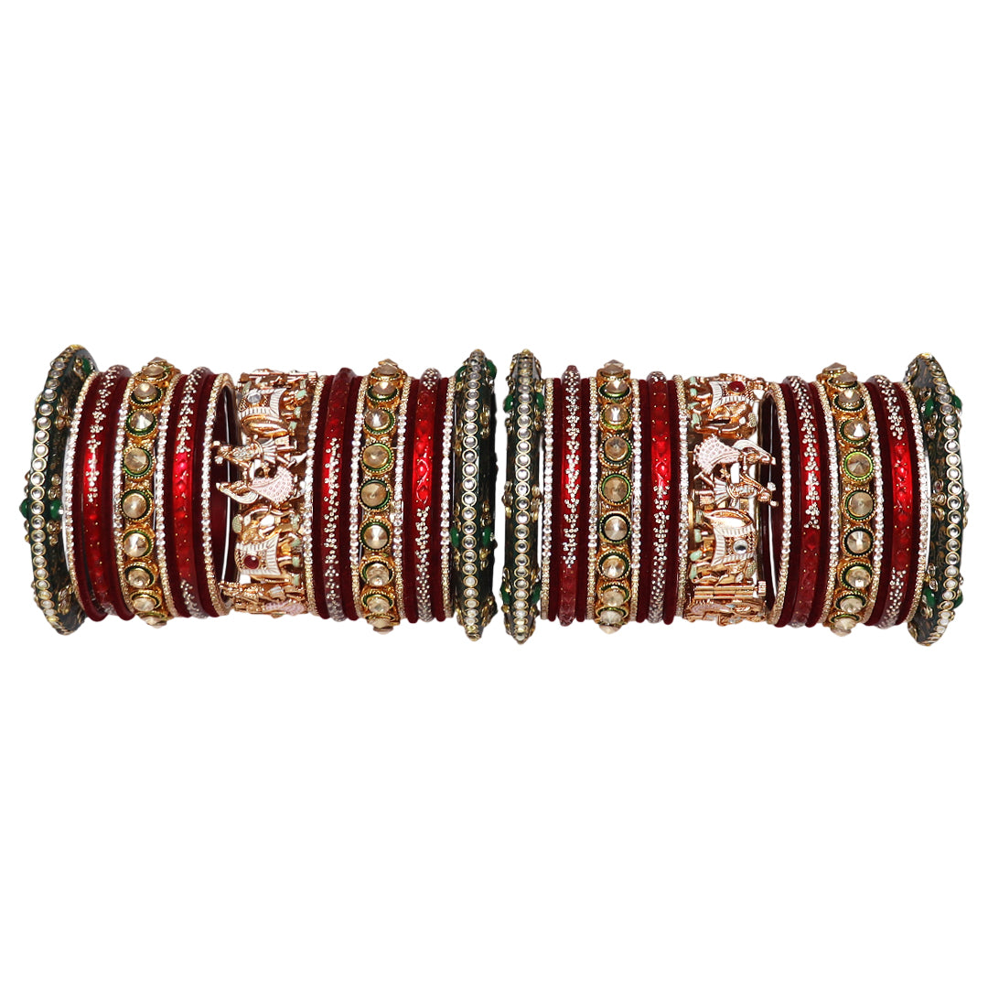Premium Designer Wedding Bangles Set With Dulha-Dulhan Design