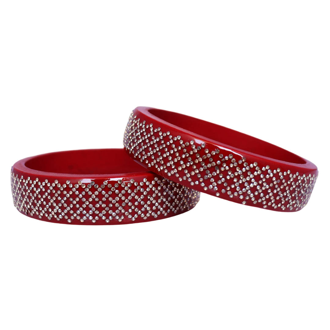 Jaipuri Lac Kada Bangles Set in Latest Rhinestones Design