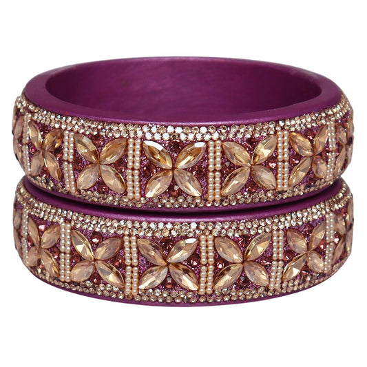 Jaipuri Handmade Lac Kada with Kundan Beads Craft