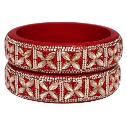 Jaipuri Handmade Lac Kada with Kundan Beads Craft