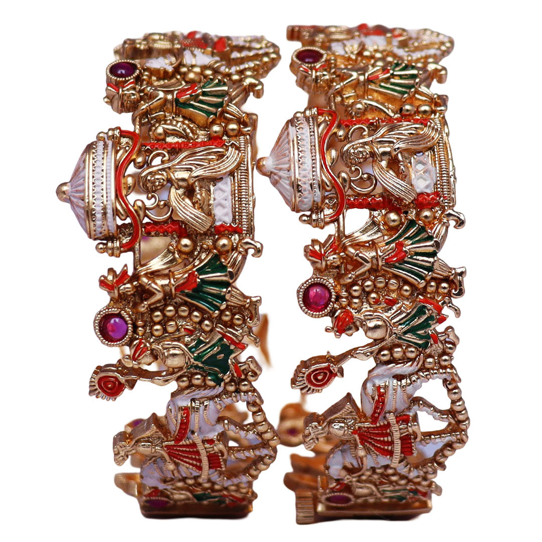 Premium Rajwadi Metal Kada Pair with Latest Doli-Baraat Design