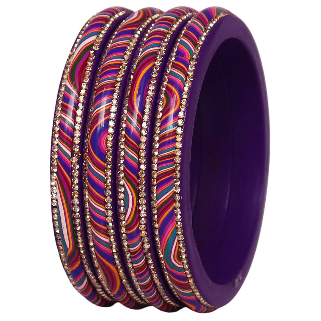 Designer Jaipuri Lac Kada with Multicolor Lahariya Artwork