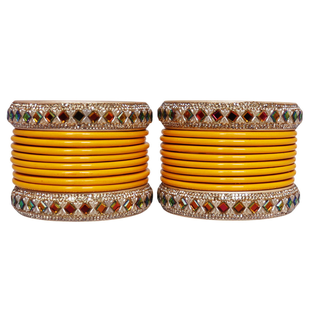 Handcrafted Pure Lac Bangles Set for Women with Designer Artificial Stone By TAJ BRIDAL STORE
