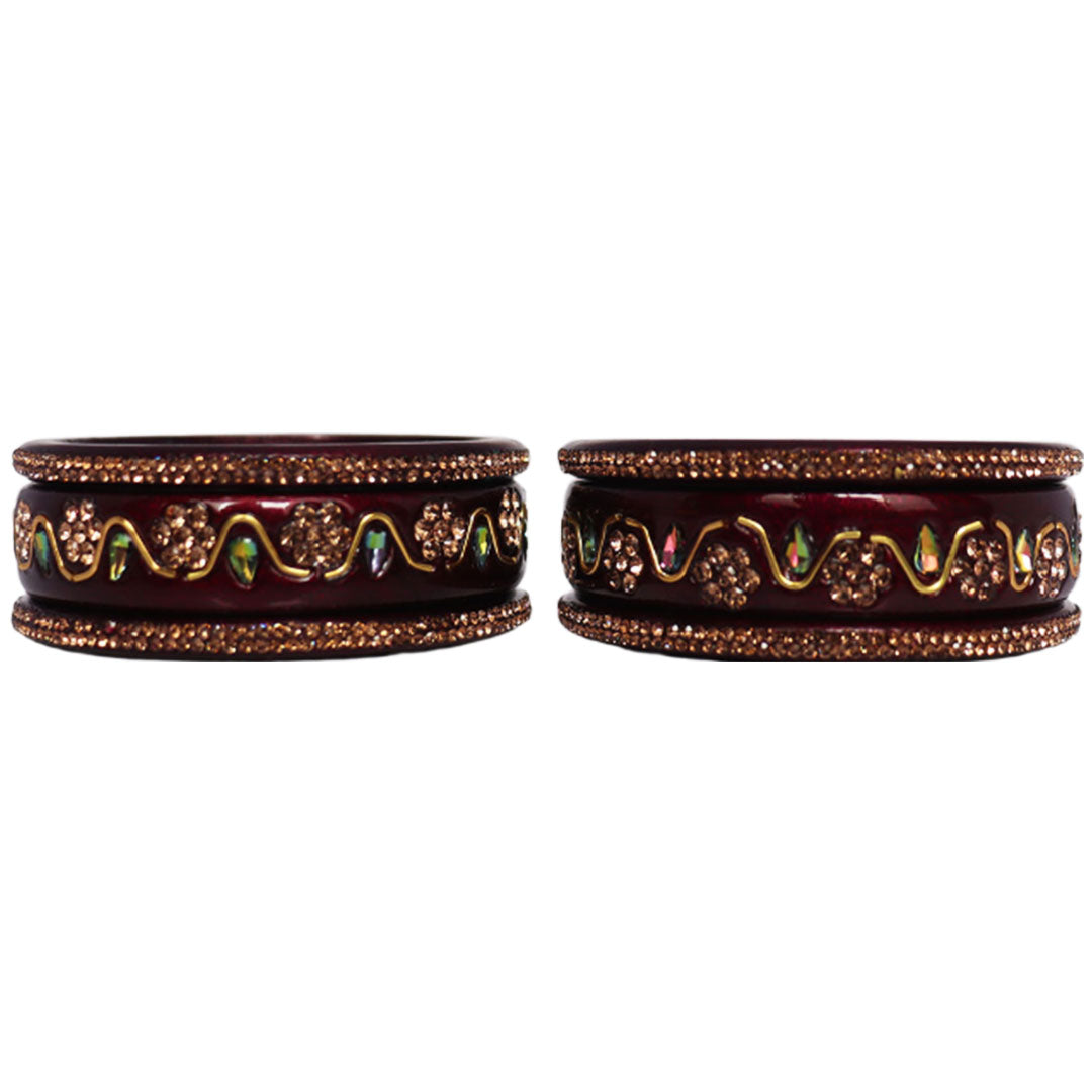 Handmade Traditional Short Lac Bangles Set With Latest Kundan Design