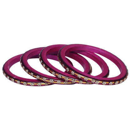Classic Rajasthani Lac Bangles with Sparkling Flower Stones