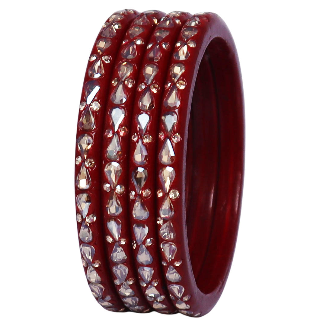 Traditional Stone Studded Lac Bangles For Women's