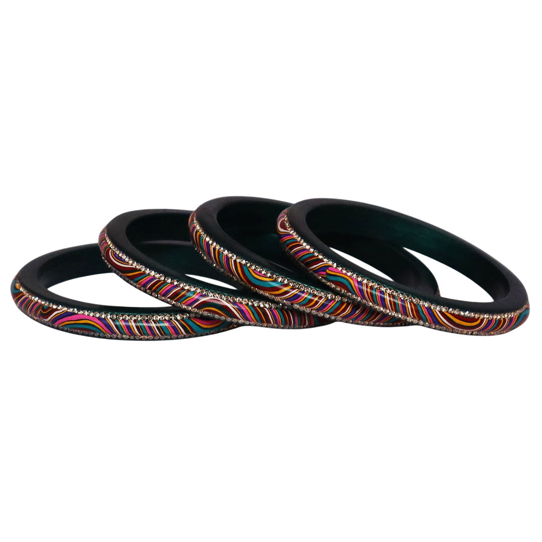 Designer Jaipuri Lac Kada with Multicolor Lahariya Artwork